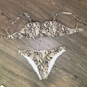 Shade & Shore Tan and Black Snakeskin Bikini